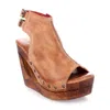 Bed Stu Imelda Cutout Wedge Slingback Sandal In Brown