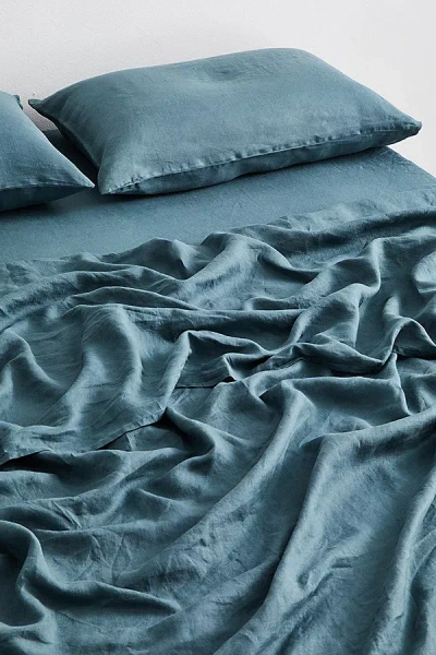 Bed Threads 2-piece French Flax Linen Pillowcase Set In Petrol At Urban Outfitters