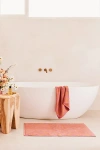 Bed Threads French Flax Linen Checkered Bath Mat In Pink Clay/hazelnut At Urban Outfitters