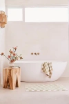 Bed Threads French Flax Linen Checkered Bath Mat In Rosewater/sage At Urban Outfitters In Neutral