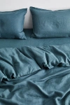 Bed Threads French Flax Linen Duvet Cover In Petrol At Urban Outfitters In Blue