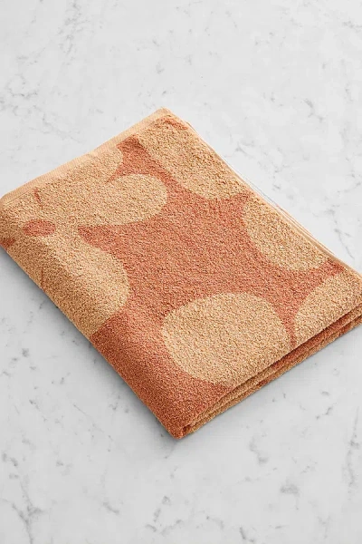 Bed Threads French Flax Linen Floral Bath Towel In Hazelnut/terracotta At Urban Outfitters
