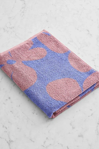 Bed Threads French Flax Linen Floral Bath Towel In Wildflower/lavender At Urban Outfitters