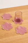 Bed Threads French Flax Linen Petal Coaster Set In Pink Clay/hazelnut At Urban Outfitters In Pink