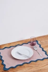 Bed Threads French Flax Linen Scalloped Placemats - Set Of 4 In Lavender & Petrol