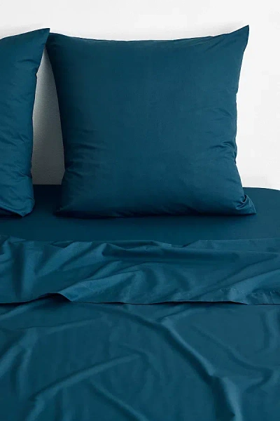 Bed Threads Organic Cotton Percale European Pillowcase Set In Aegean At Urban Outfitters In Blue