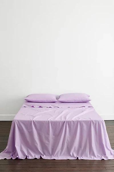 Bed Threads Organic Cotton Percale Flat Sheet In Violet At Urban Outfitters