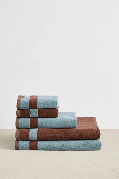 Bed Threads Two-toned Bath Sheet Bundle In Cacao/lagoon At Urban Outfitters