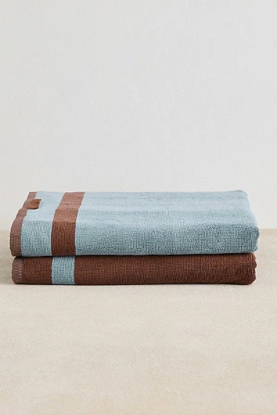Bed Threads Two-toned Bath Sheets Set In Cacao/lagoon At Urban Outfitters