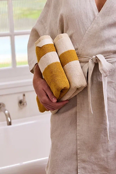 Bed Threads Two-toned Hand Towel In Crème/turmeric At Urban Outfitters In Orange