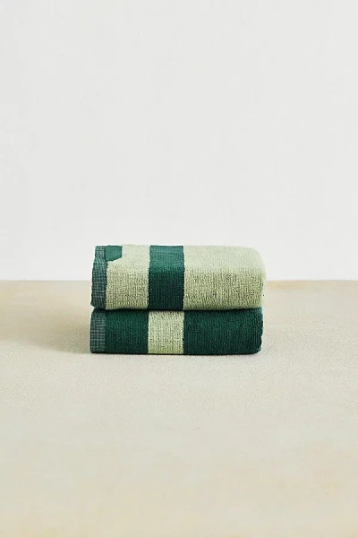 Bed Threads Two-toned Hand Towel Set In Forest/sage At Urban Outfitters In Green