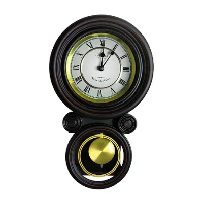 Bedford Clock Collection 17.5" Contemporary Round Wall Clock In Black