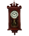 Bedford Clock Collection 25" Wall Clock With Pendulum And Chime In Redwood Oak