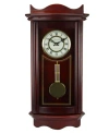 Bedford Clock Collection 25" Wall Clock With Pendulum In Weathered Cherry Oak