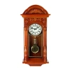 Bedford Clock Collection 27.5" Oak Finish Pendulum Wall Clock In Brown