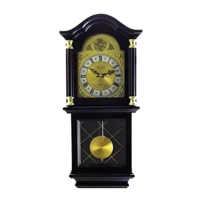 Bedford Clock Collection Antique Mahogany Cherry Oak Finish Wall Clock In Brown