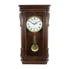 Bedford Clock Collection Chestnut Chiming Pendulum Wall Clock In Brown