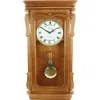 Bedford Clock Collection Rectangular Chiming Pendulum Wall Clock In Brown
