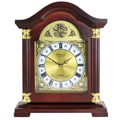 Bedford Clock Collection Redwood Mantel Clock With Chimes