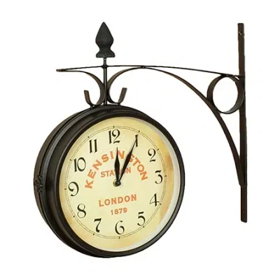 Bedford Clock Collection Station Double Side Wall Clock In Black