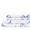 Bedford Lane Crisp Bows Percale Sheet Set, Twin In Blue