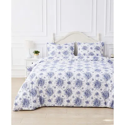 Bedford Lane Petite Toile De Joie Percale Duvet Set, Full/queen In Blue