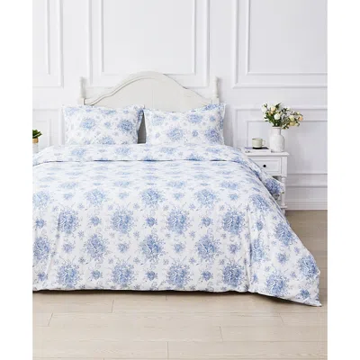 Bedford Lane Petite Toile De Joie Percale Duvet Set, Full/queen In Blue