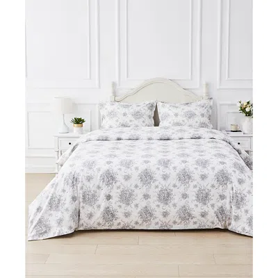 Bedford Lane Petite Toile De Joie Percale Duvet Set, Full/queen In Multi