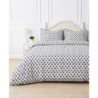 Bedford Lane Sumita Floral Percale Duvet Set, King In Blue