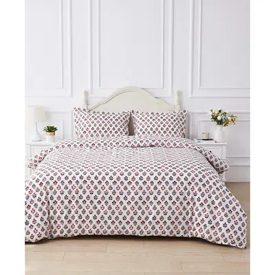 Bedford Lane Sumita Floral Percale Duvet Set, King In Pink