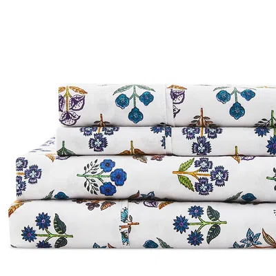 Bedford Lane Sumita Floral Percale Sheet Set, Twin In Multi