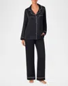 Bedhead For Neiman Marcus Washable Silk Satin Pajama Set In Black