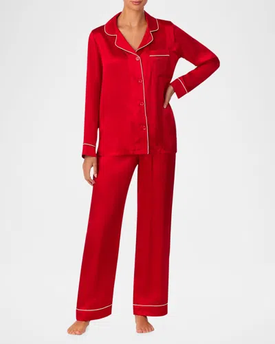 Bedhead For Neiman Marcus Washable Silk Satin Pajama Set In Red