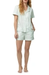 Bedhead Pajamas Short Sleeve Boxer Pajama Set In Mint 3d Stripe