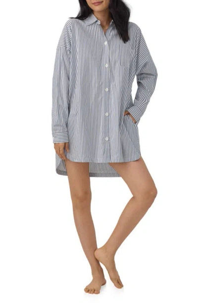 Bedhead Pajamas Ballet Stripe Organic Cotton Sleepshirt In Blue South Shore Stripe