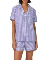 Bedhead Pajamas Bedhead Striped Short Sleeve Boxer Pajama Set In Navy D Stripe