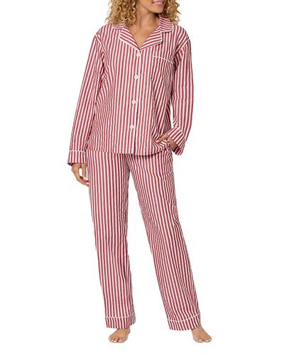 Bedhead Pajamas Cotton Sateen Striped Pajama Set In Red