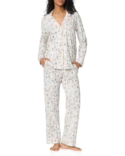 Bedhead Pajamas Cotton Stretch Long Sleeve Pajama Set In White