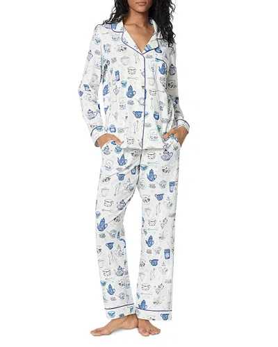 Bedhead Pajamas Cotton Stretch Long Sleeve Pajama Set In White