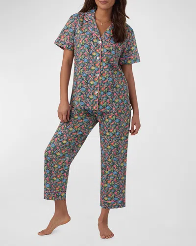 Bedhead Pajamas Cropped Floral-print Tana Lawn Pajama Set In Clare Rich