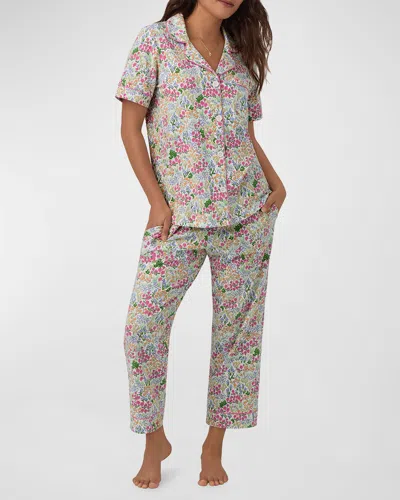 Bedhead Pajamas Cropped Organic Cotton Jersey Pajama Set In Cottage Garden