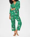 Bedhead Pajamas Print Stretch Organic Cotton Jersey Crop Pajamas In Forever Floral