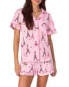 Bedhead Pajamas Eiffel Tower Print Shorty Pajama Set