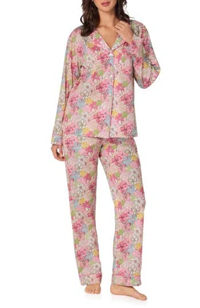 Bedhead Pajamas Floral Print Long Sleeve Cotton Jersey Pajamas In Pink