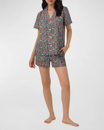 Bedhead Pajamas Floral-print Tana Lawn Shorty Pajama Set In Clare Rich
