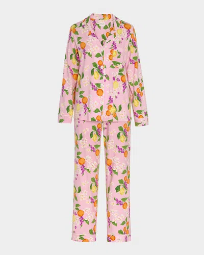 Bedhead Pajamas Fruit-print Organic Cotton Jersey Pajama Set In Citrus Blossom