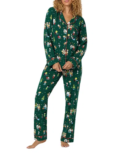 Bedhead Pajamas Good Grief, It's Christmas Cotton Stretch Knit Pajama Set In Green
