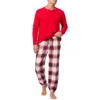 Bedhead Pajamas Henley Pajama Top And Organic Cotton Flannel Pajama Joggers Set In Red