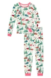 Bedhead Pajamas Kids' Festive Print Fitted Two-piece Pajamas In Alpine Cabins
