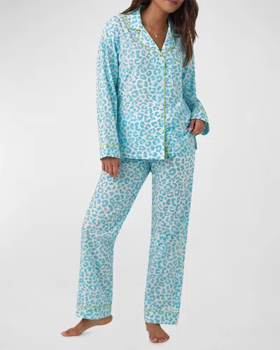 Bedhead Pajamas Leopard-print Organic Cotton Pajama Set In Blue